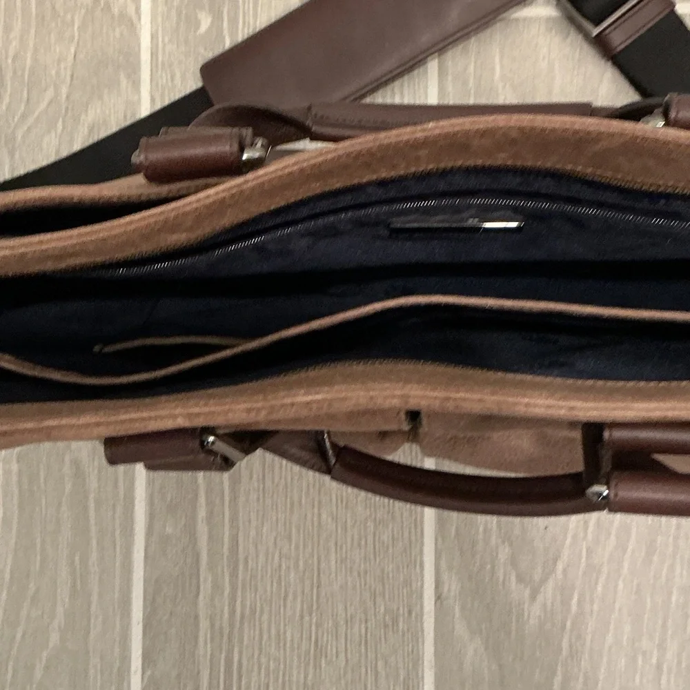 Brahmin Brown Leather Laptop Work Briefcase Bag